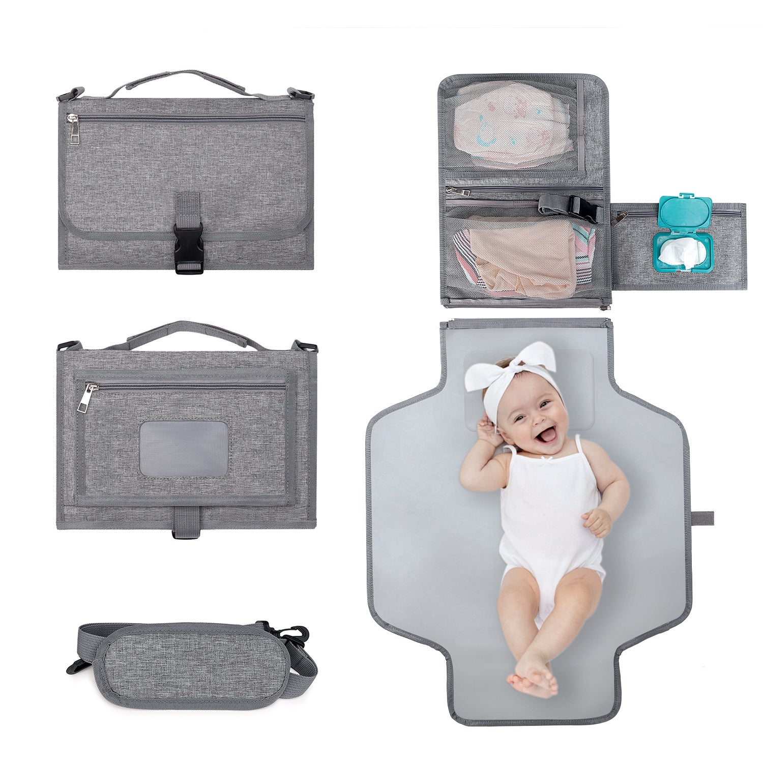 Portable Baby Changing Mat with Pillow