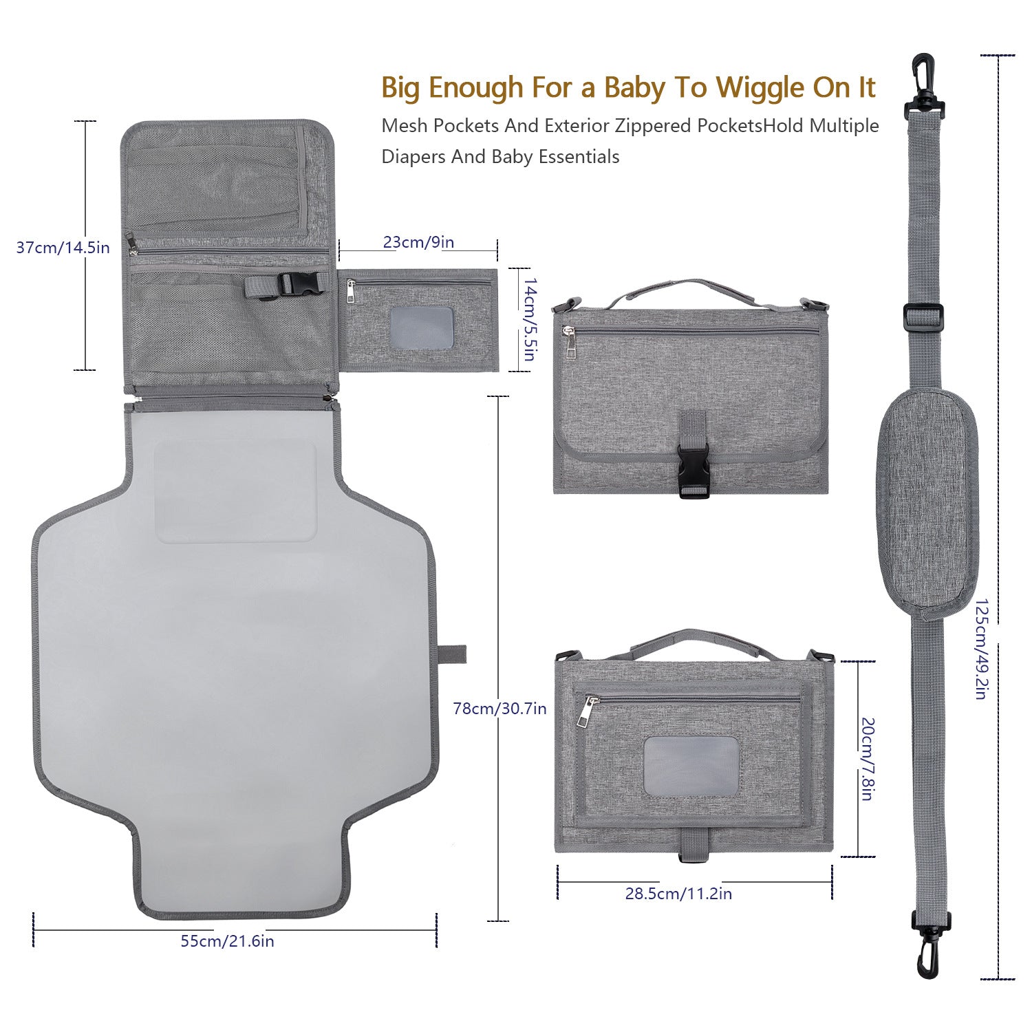 Portable Baby Changing Mat with Pillow