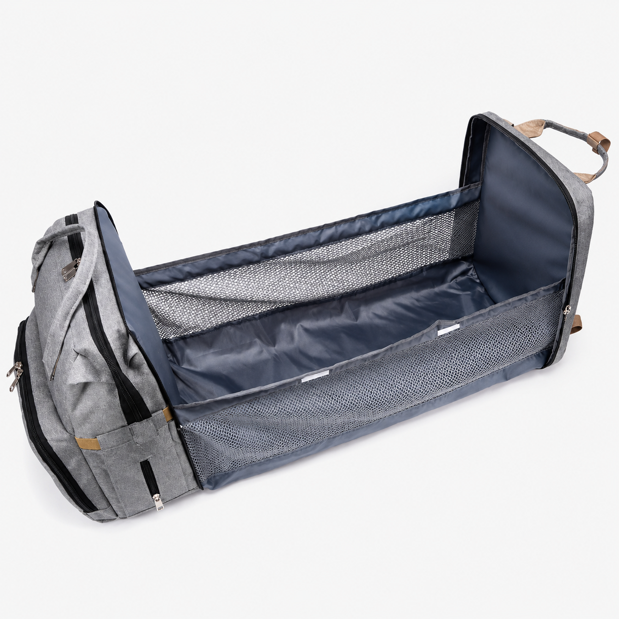 Diaper Backpack with Foldable Baby Bed for Travel