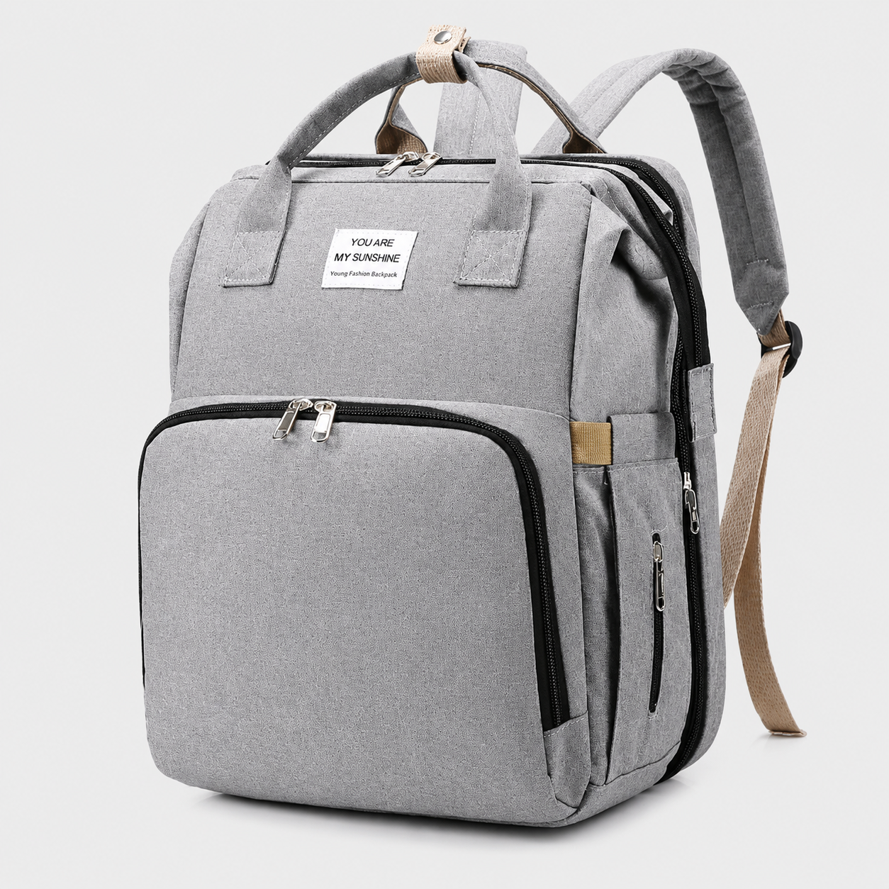 Diaper Backpack with Foldable Baby Bed for Travel