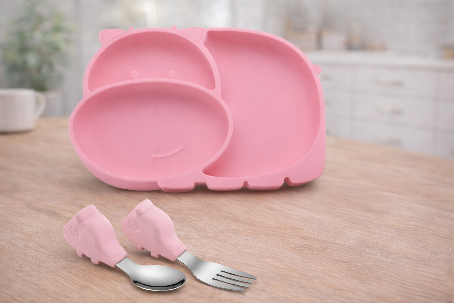 Silicone Baby Feeding Plate Set
