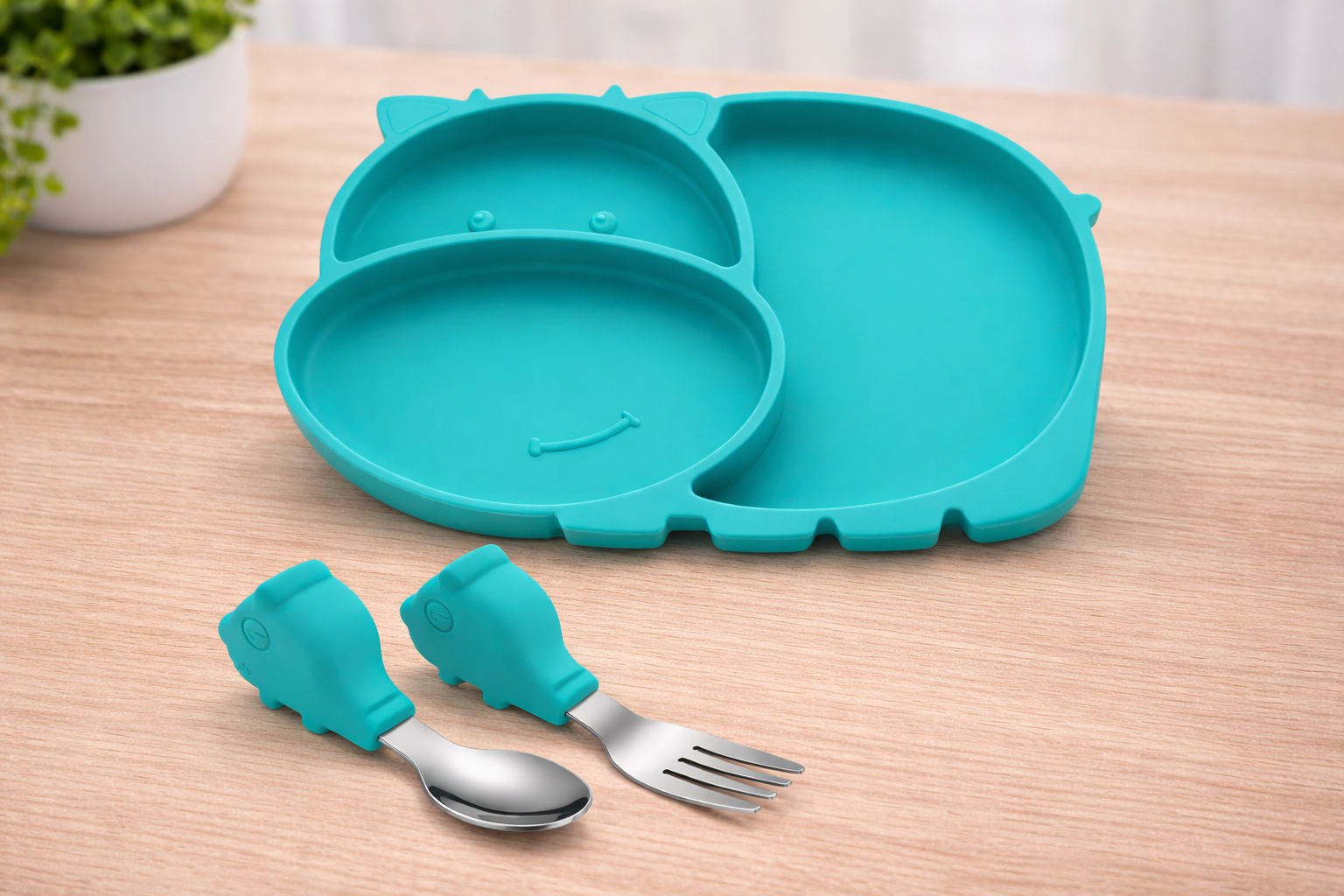 Silicone Baby Feeding Plate Set